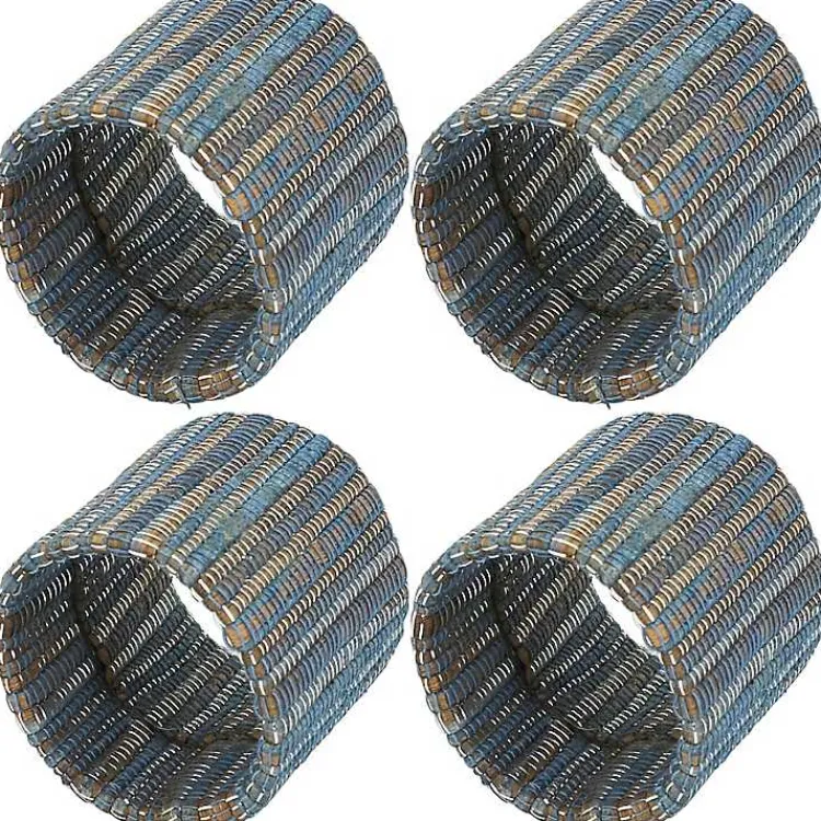 Kirklands Home Woven Indigo 4-pc. Napkin Ring Set Clearance