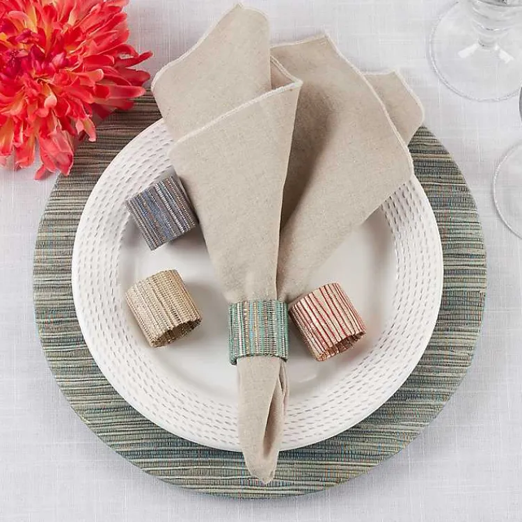 Kirklands Home Woven Indigo 4-pc. Napkin Ring Set Clearance