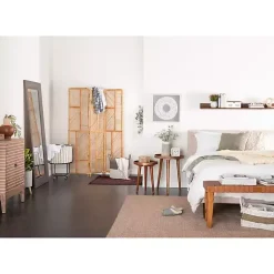 Kirklands Home Woven Leather Textured Wood Bench Brown Best