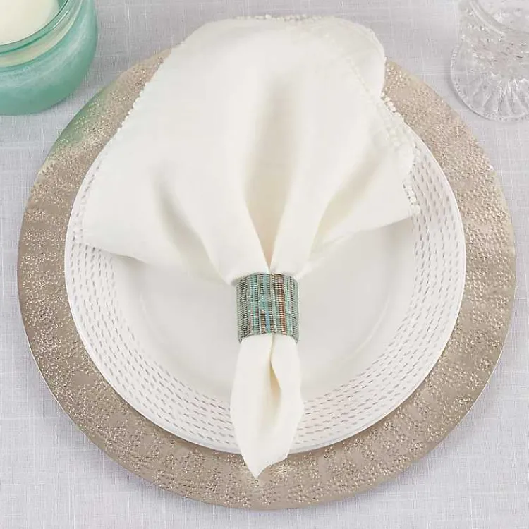Kirklands Home Woven Minty 4-pc. Napkin Ring Set Hot