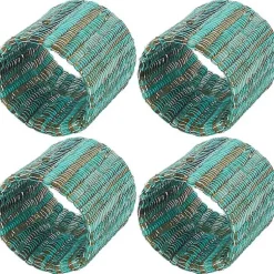 Kirklands Home Woven Minty 4-pc. Napkin Ring Set Hot