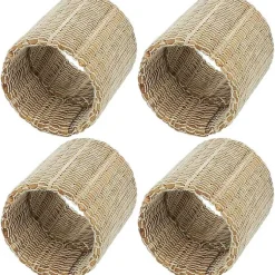 Kirklands Home Woven Neutral 4-pc. Napkin Ring Set Tan Clearance