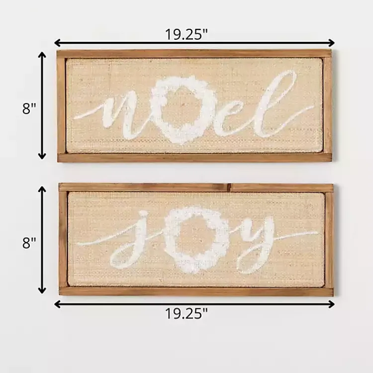 Christmas Art & Wall Decor>Kirklands Home Woven Noel & Joy Christmas Wall Plaques, Set of 2