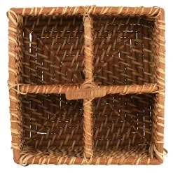 Kirklands Home Woven Rattan Martha Stewart Flatware Caddy Brown Best