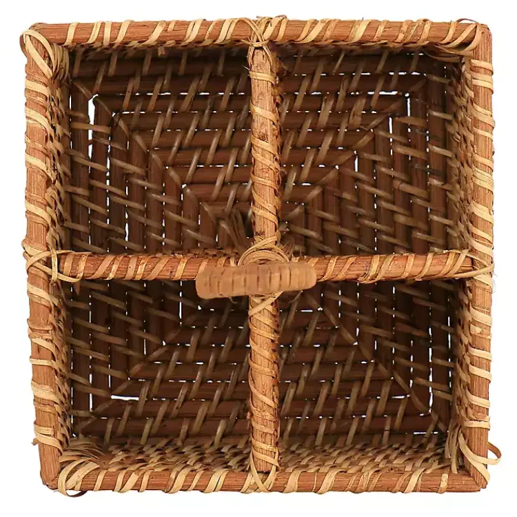 Kirklands Home Woven Rattan Martha Stewart Flatware Caddy Brown Best