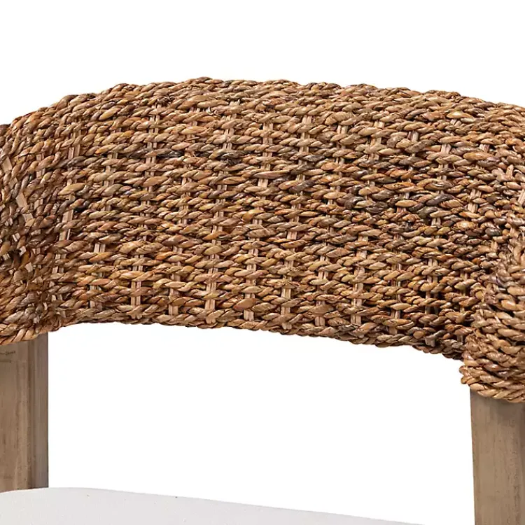 Kirklands Home Woven Rattan Modern Bohemian Dining Chair White Clearance