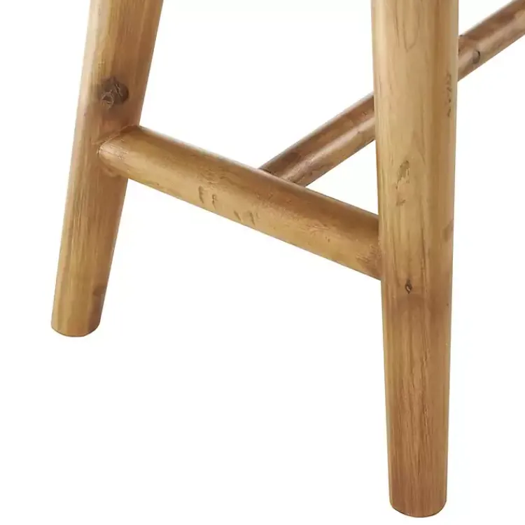 Kirklands Home Woven Rope Narrow Wood Bench Tan Clearance