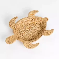 Decorative Trays>Kirklands Home Woven Sea Turtle Decorative Coastal Tray Tan