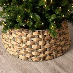 Christmas Tree Skirts & Collars>Kirklands Home Woven Seagrass Christmas Tree Collar, 28in. Tan