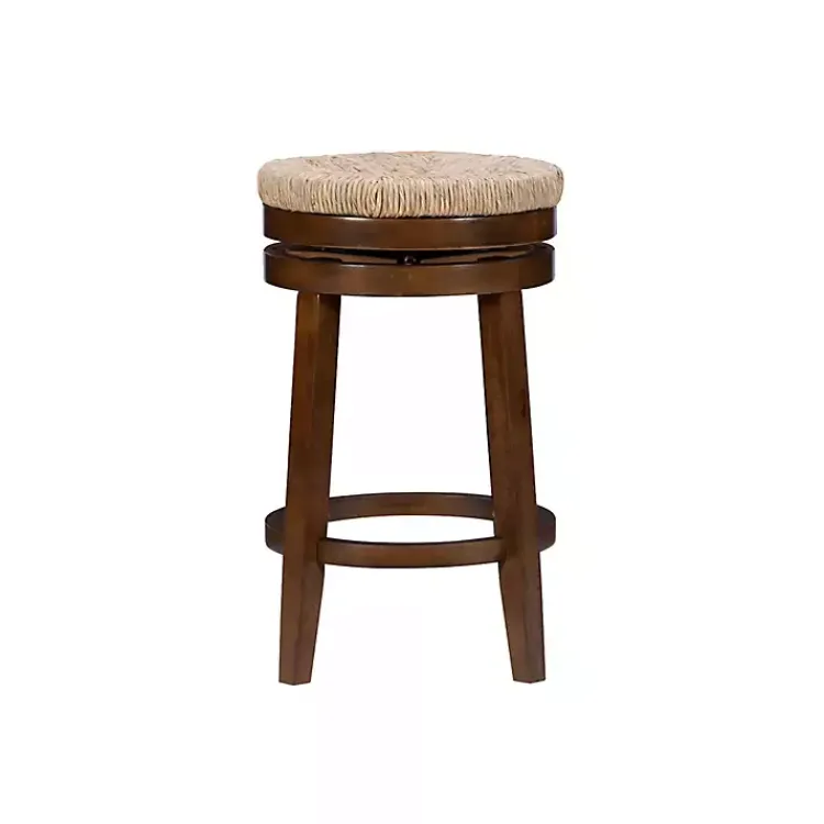 Kirklands Home Woven Seagrass Walnut Wood Swivel Counter Stool Tan Online