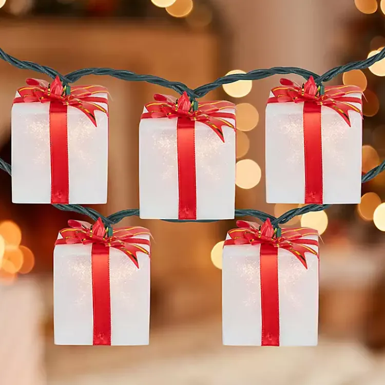 Christmas Tree Decorations>Kirklands Home Wrapped Christmas Gifts 10-pc. String Lights
