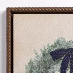 Christmas Art & Wall Decor>Kirklands Home Wreath with Bells Framed Canvas Art Print