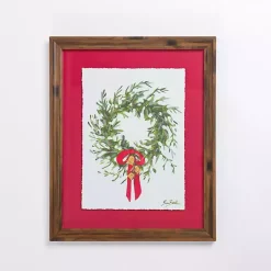 Christmas Art & Wall Decor>Kirklands Home Wreath with Red Ribbon Framed Art Print