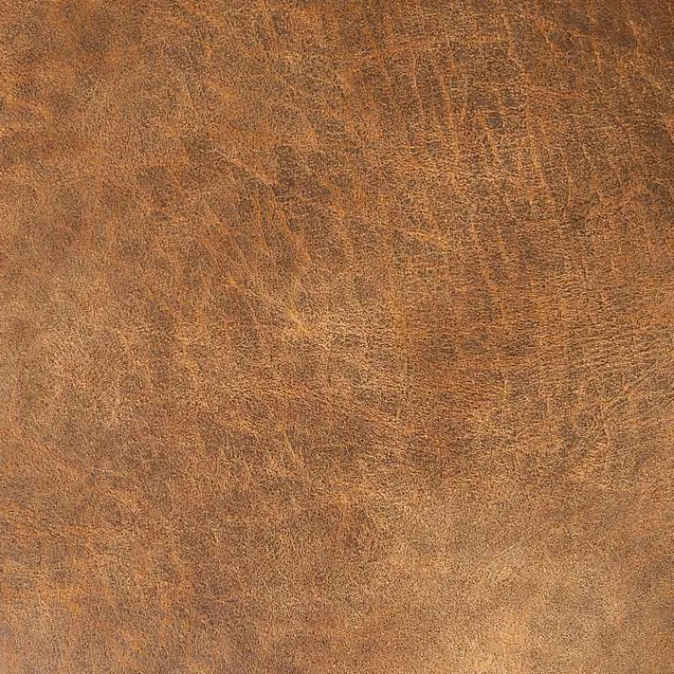 Kirklands Home Wyatt Chester Faux Leather Formal Sofa Brown New