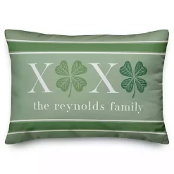 Pillows>Kirklands Home XOXO Clover Personalized Lumbar Pillow Green
