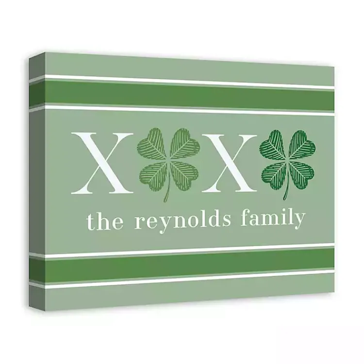 St Patricks Day Decorations>Kirklands Home XOXO Clover Personalized Canvas Wall Plaque
