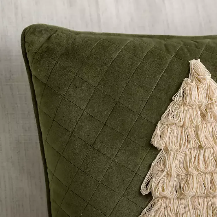 Pillows>Kirklands Home Yarn Fringe Christmas Tree Pillow