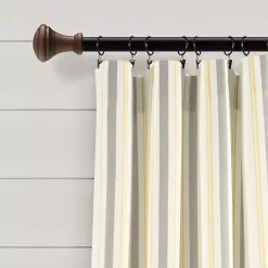 Kirklands Home Yellow & Gray Farmhouse Curtain Panel Set, 95 in. New