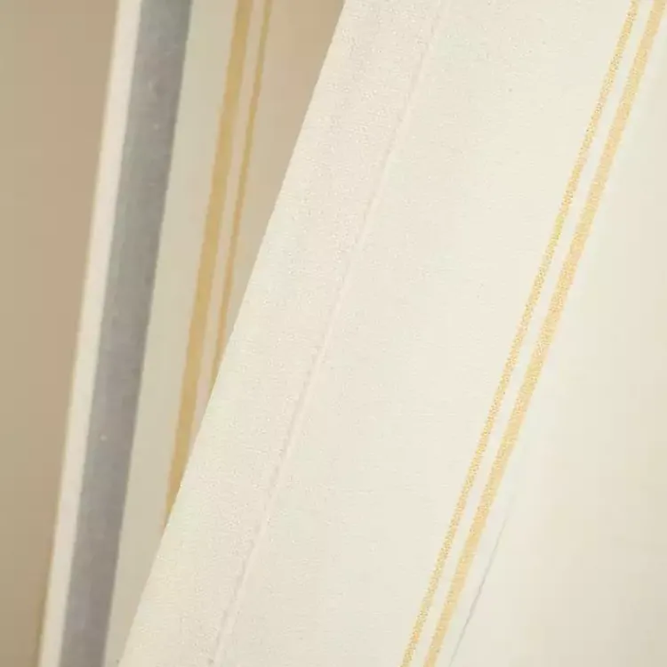 Kirklands Home Yellow & Gray Farmhouse Curtain Panel Set, 95 in. New