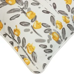 Kirklands Home Yellow & Gray Floral Outdoor Pillow Outlet