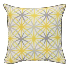 Kirklands Home Yellow & Gray Geometric Flowers Outdoor Pillow Online