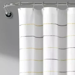 Kirklands Home Yellow and Gray Ombre Stripe Shower Curtain Clearance