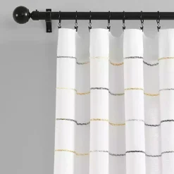 Kirklands Home Yellow and Gray Stripe Curtain Panel Set, 84 in.