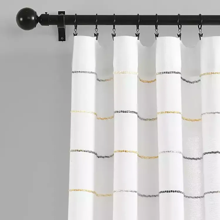 Kirklands Home Yellow and Gray Stripe Curtain Panel Set, 84 in.