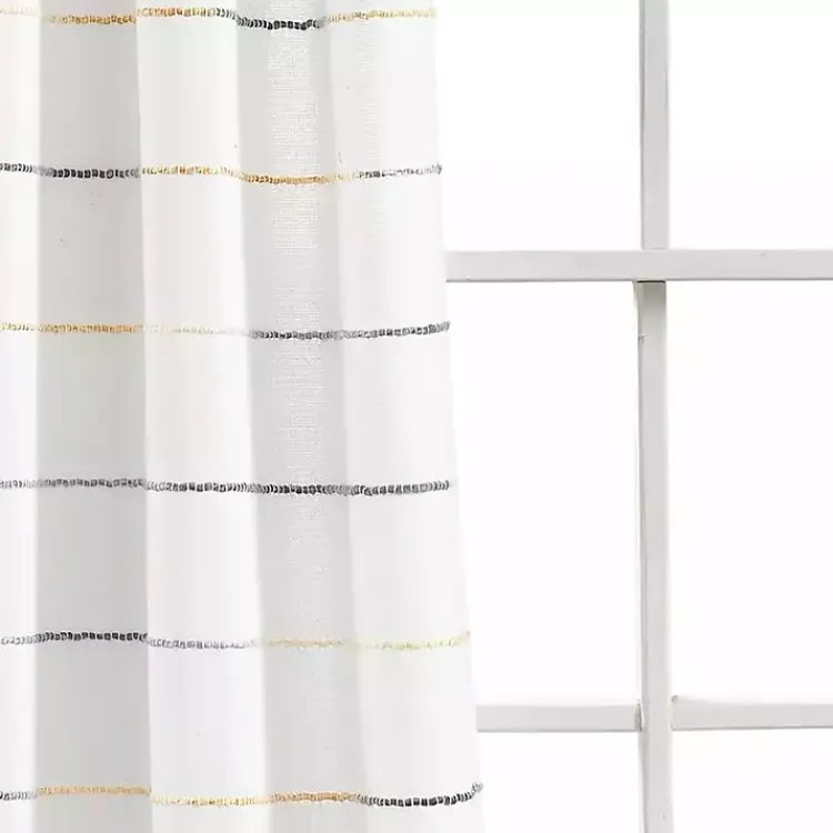 Kirklands Home Yellow and Gray Stripe Curtain Panel Set, 84 in.