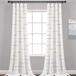 Kirklands Home Yellow and Gray Stripe Curtain Panel Set, 95 in. Online