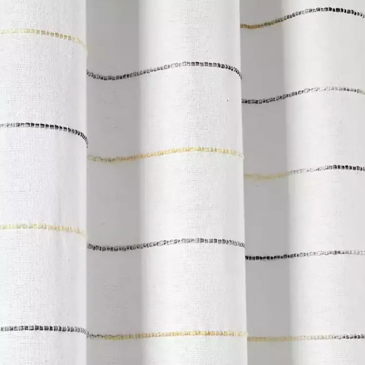 Kirklands Home Yellow and Gray Stripe Curtain Panel Set, 95 in. Online