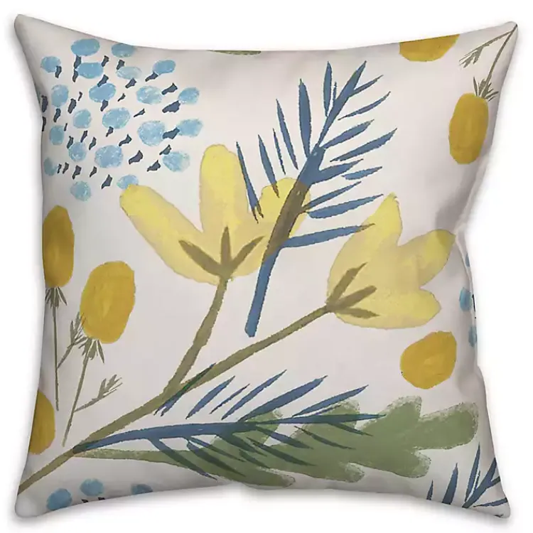 Pillows>Kirklands Home Yellow Botanicals Pillow