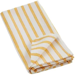 Kirklands Home Yellow Cheerful Striped Cotton Napkins, Set of 4 Discount