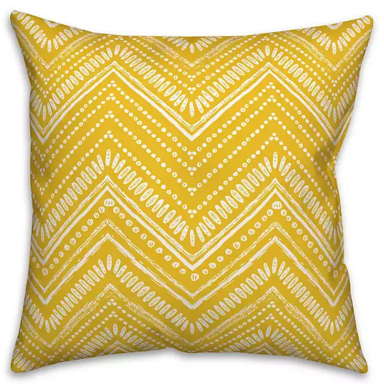 Kirklands Home Chevron Dot Outdoor Pillow Yellow Online