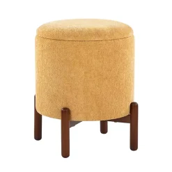 Kirklands Home Daniella Storage Ottoman Yellow Hot