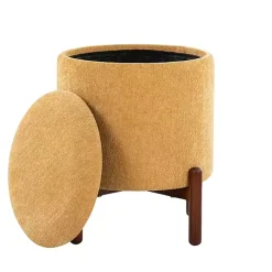 Kirklands Home Daniella Storage Ottoman Yellow Hot
