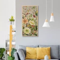 Kirklands Home Flowers Framed Canvas Art Print Yellow New
