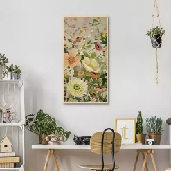 Kirklands Home Flowers Framed Canvas Art Print Yellow New