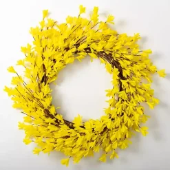 Wreaths>Kirklands Home Forsythia Flowers Wreath Yellow