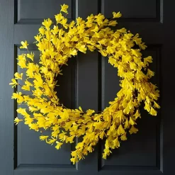 Wreaths>Kirklands Home Forsythia Flowers Wreath Yellow