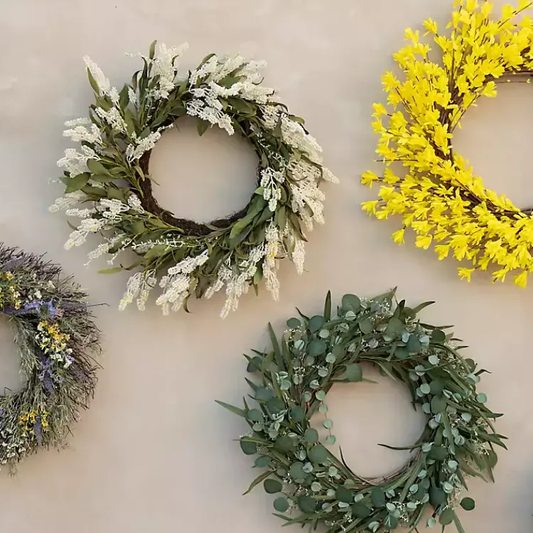 Wreaths>Kirklands Home Forsythia Flowers Wreath Yellow