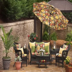 Kirklands Home Herringbone Outdoor Long Pillows, Set of 2 Yellow