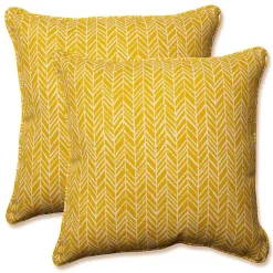 Kirklands Home Herringbone Outdoor Pillows, Set of 2 Yellow Outlet