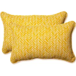Kirklands Home Herringbone Outdoor Lumbar Pillow Set Yellow New