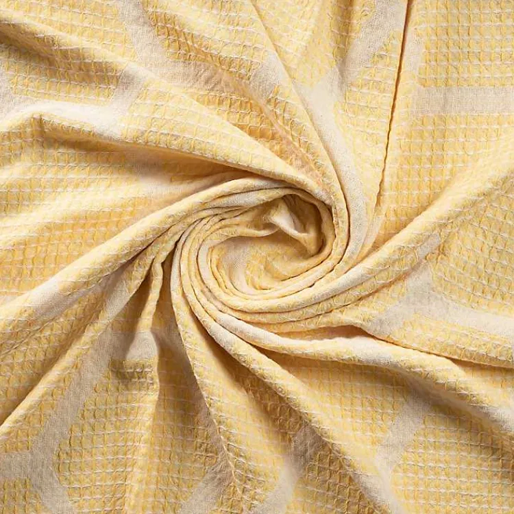 Blankets & Throws>Kirklands Home Honeycomb Cotton Throw Yellow