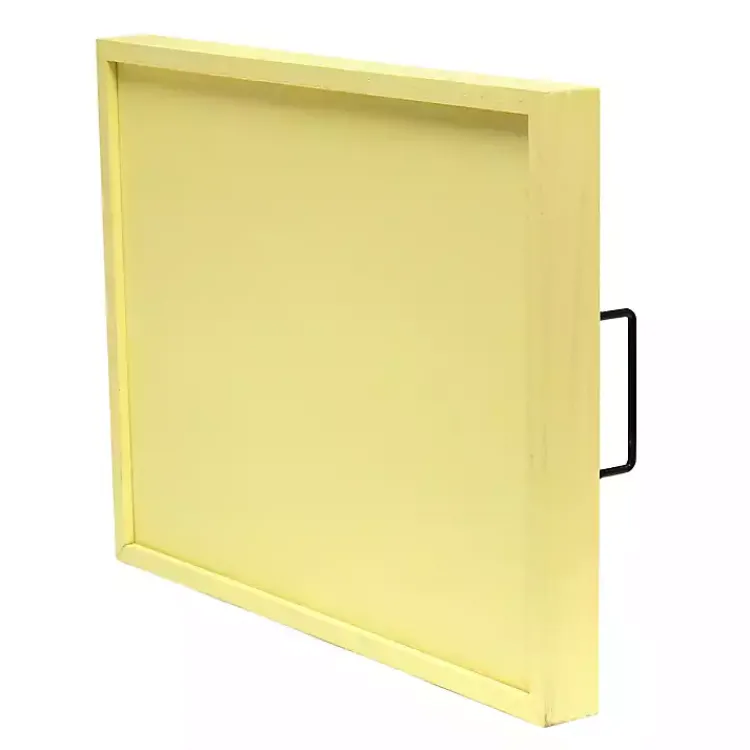 Easter Decorations>Kirklands Home Hoppy Easter Wood Tray Yellow