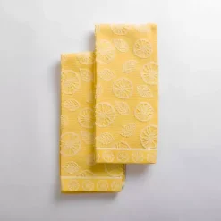 Kirklands Home Jacquard Lemons Kitchen Towels, Set of 2 Yellow