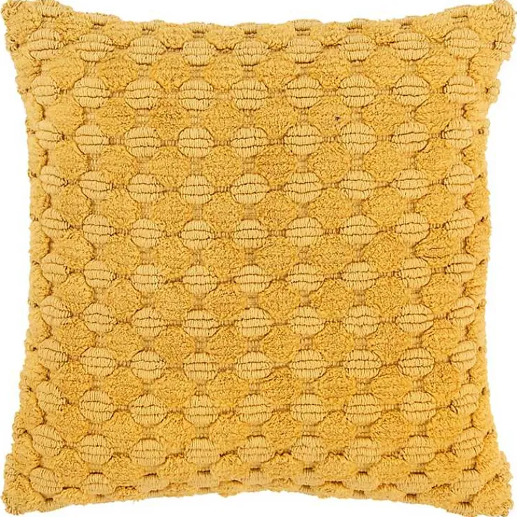 Pillows>Kirklands Home Looped Cotton Throw Pillow Yellow