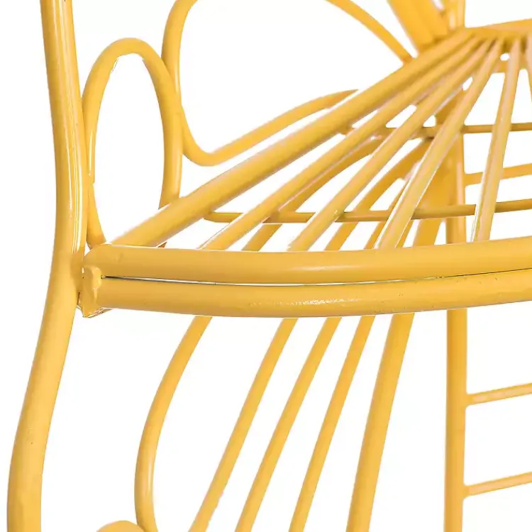 Kirklands Home Metal Butterfly Garden Chair Yellow Clearance
