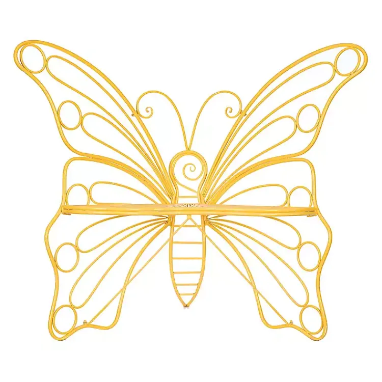 Kirklands Home Metal Butterfly Garden Chair Yellow Clearance